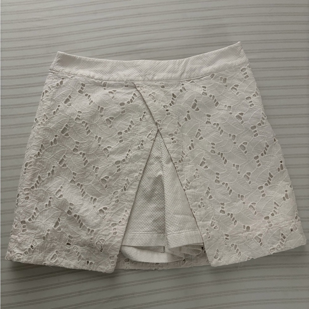 White Lace Overlay Skirt